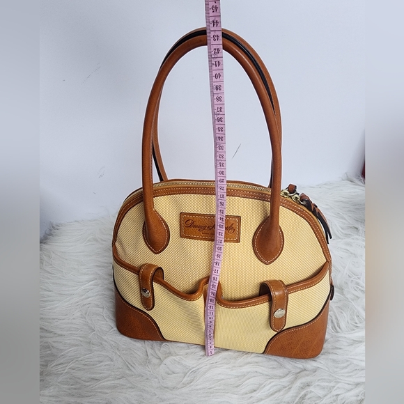 Canvas and Leather Double Zipper Satchel - Picture 14 of 16